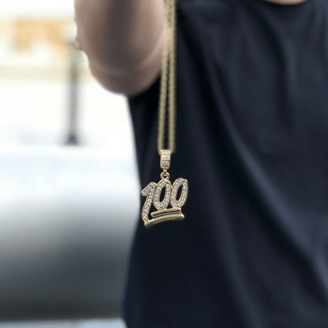 100 Pendant w/ Free Rope Chain - ICECLIQUE JEWELRY