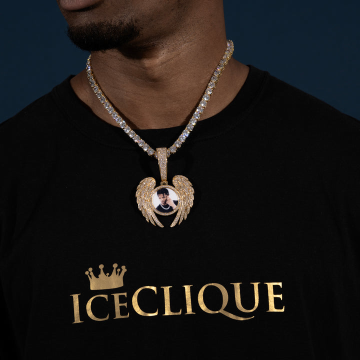 Angel Wings Custom Photo Pendant - ICECLIQUE JEWELRY