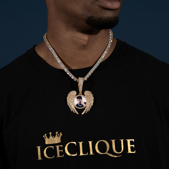 Angel Wings Custom Photo Pendant - ICECLIQUE JEWELRY