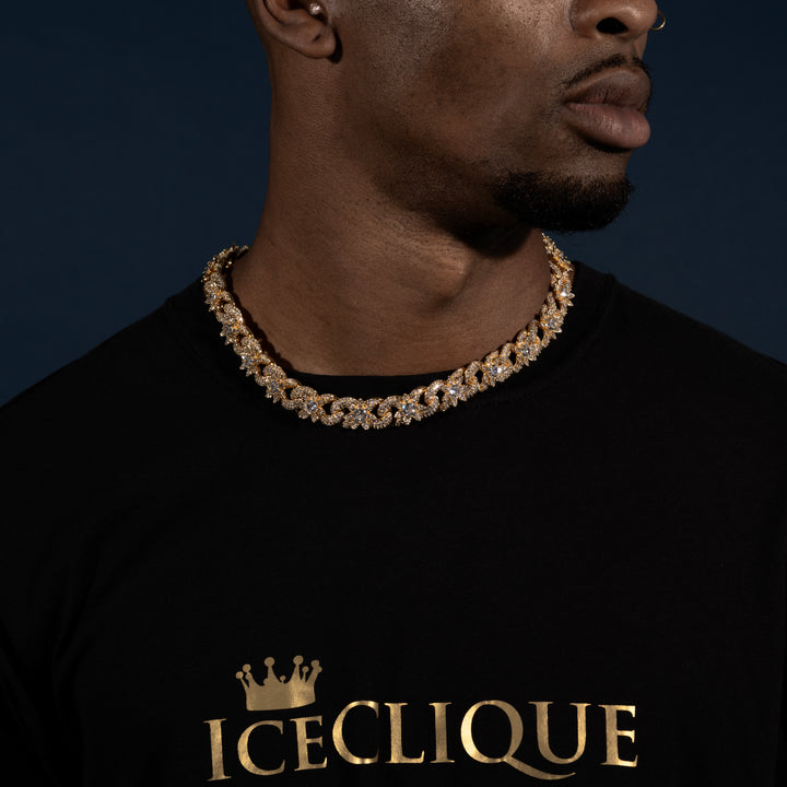 20MM Floral Cuban Chain - ICECLIQUE JEWELRY