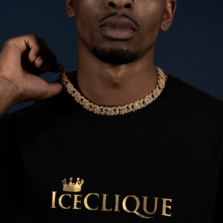 20MM Floral Cuban Chain - ICECLIQUE JEWELRY