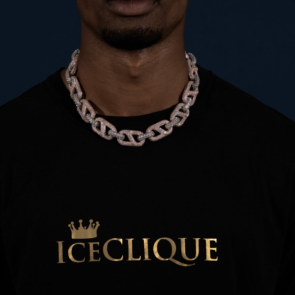 20MM Multi-Color Mariner Link Chain - Moissanite &S925 - ICECLIQUE JEWELRY