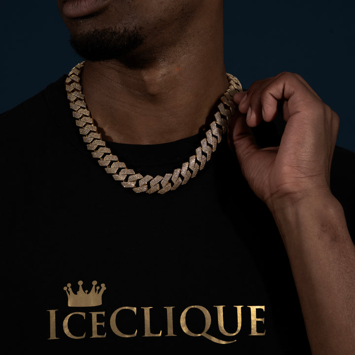 18MM 4-Row Cuban Chain - Moissanite & S925 - ICECLIQUE JEWELRY