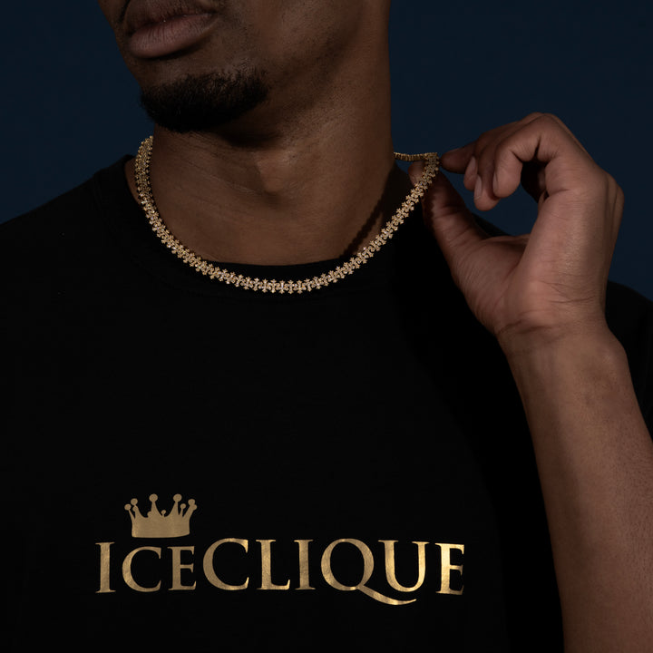 8MM Cross Cuban Chain - Moissanite & S925 - ICECLIQUE JEWELRY