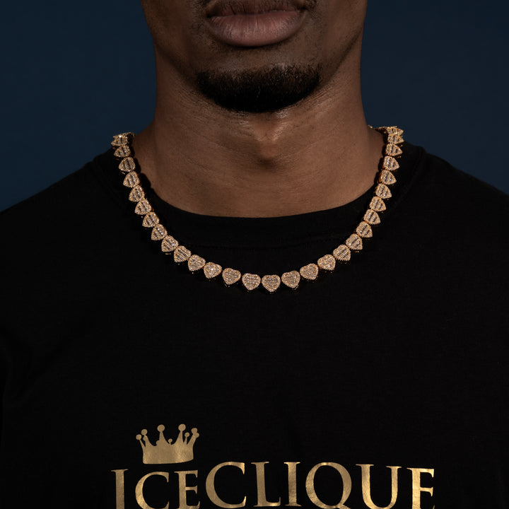 10MM Heart Link Chain - ICECLIQUE JEWELRY