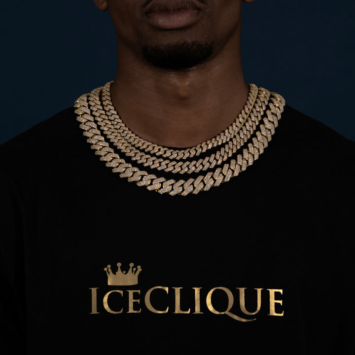 12-18MM Cuban Chain - Moissanite & S925 - ICECLIQUE JEWELRY