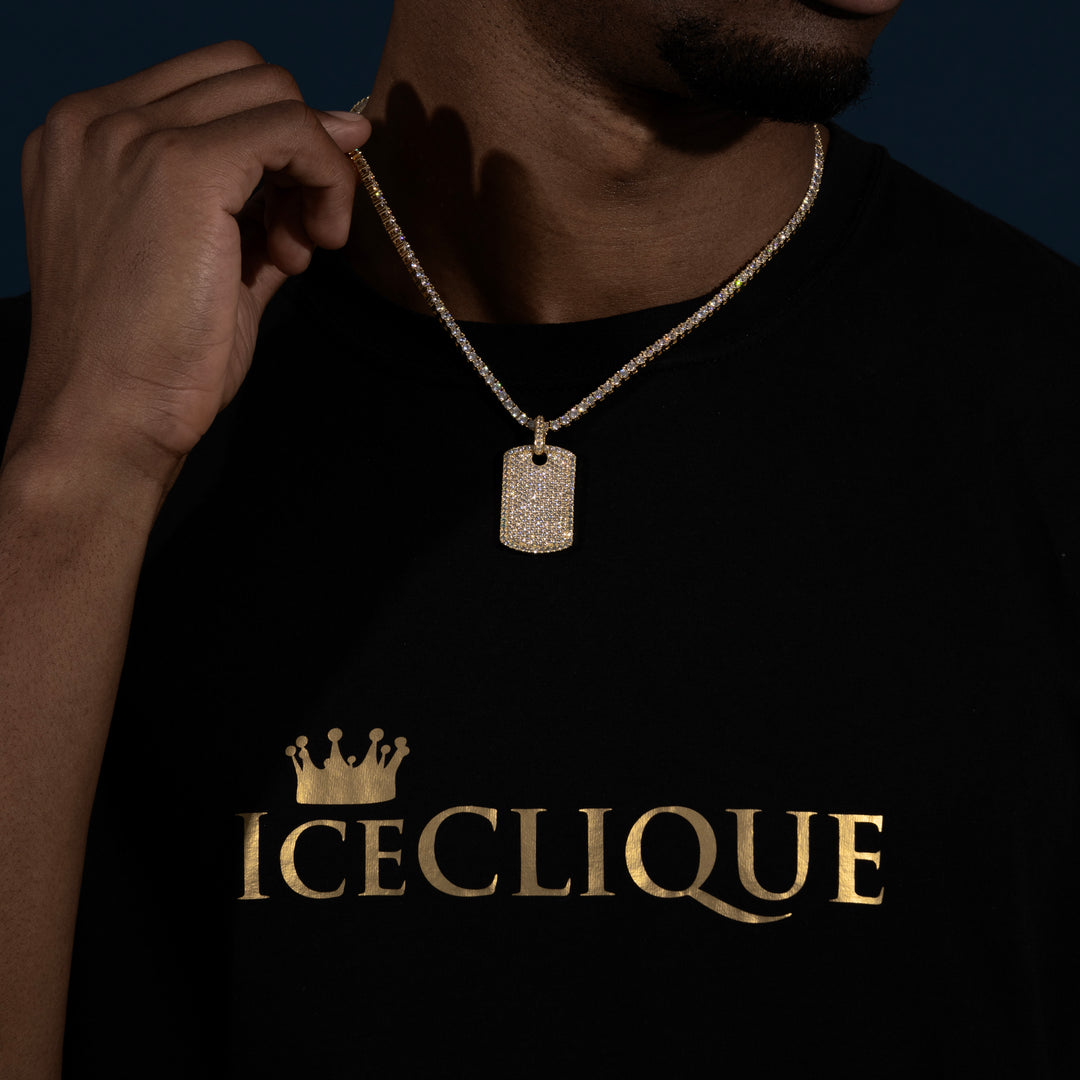 Dog Tag Pendant - Moissanite & S925 - ICECLIQUE JEWELRY
