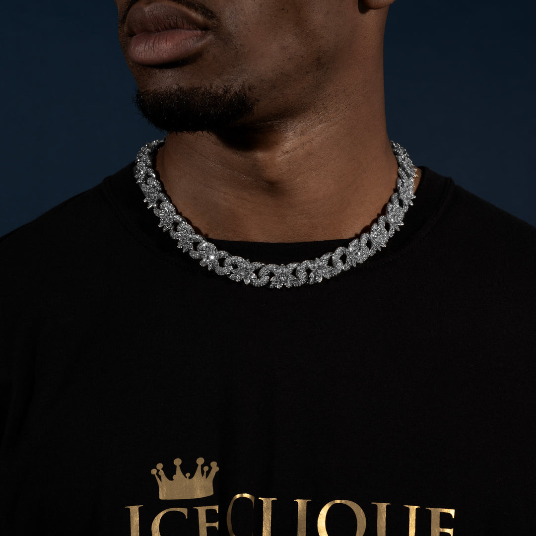 20MM Floral Cuban Chain - ICECLIQUE JEWELRY