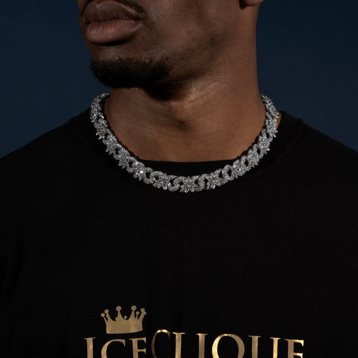 20MM Floral Cuban Chain - ICECLIQUE JEWELRY