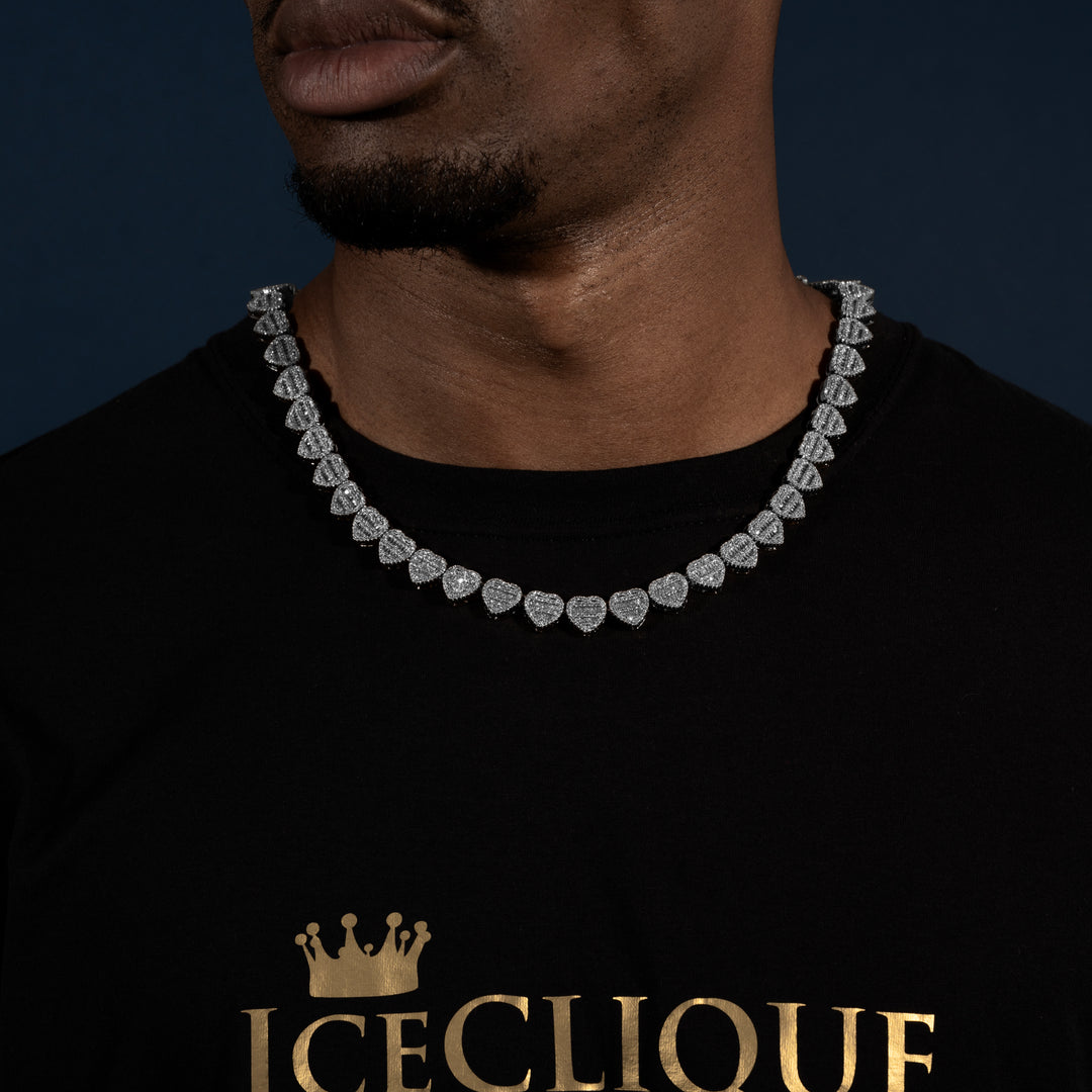 10MM Heart Link Chain - ICECLIQUE JEWELRY