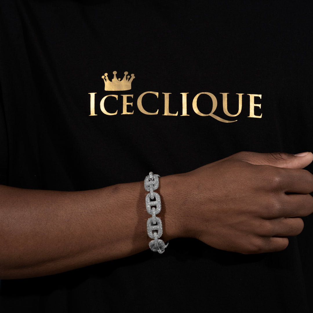 20MM Micro Pave Mariner Link Bracelet - ICECLIQUE JEWELRY
