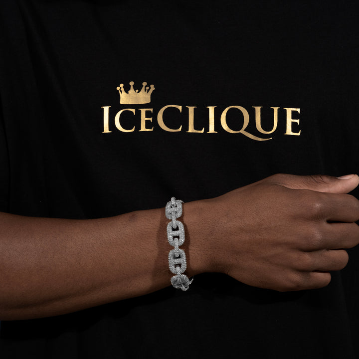 20MM Micro Pave Mariner Link Bracelet - ICECLIQUE JEWELRY