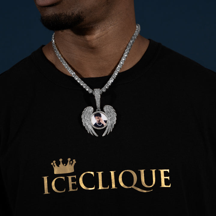 Angel Wings Custom Photo Pendant - ICECLIQUE JEWELRY