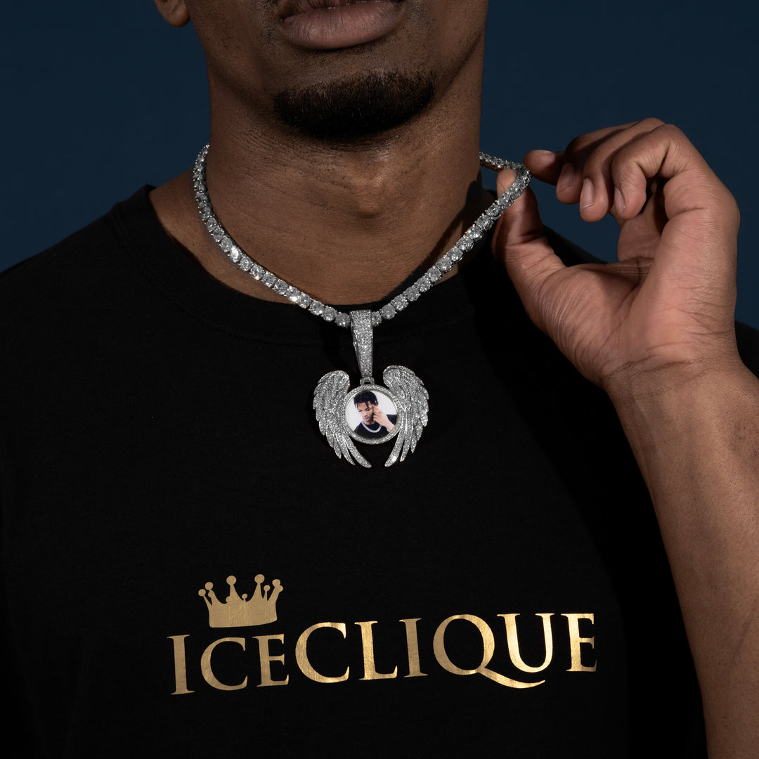 Angel Wings Custom Photo Pendant - ICECLIQUE JEWELRY