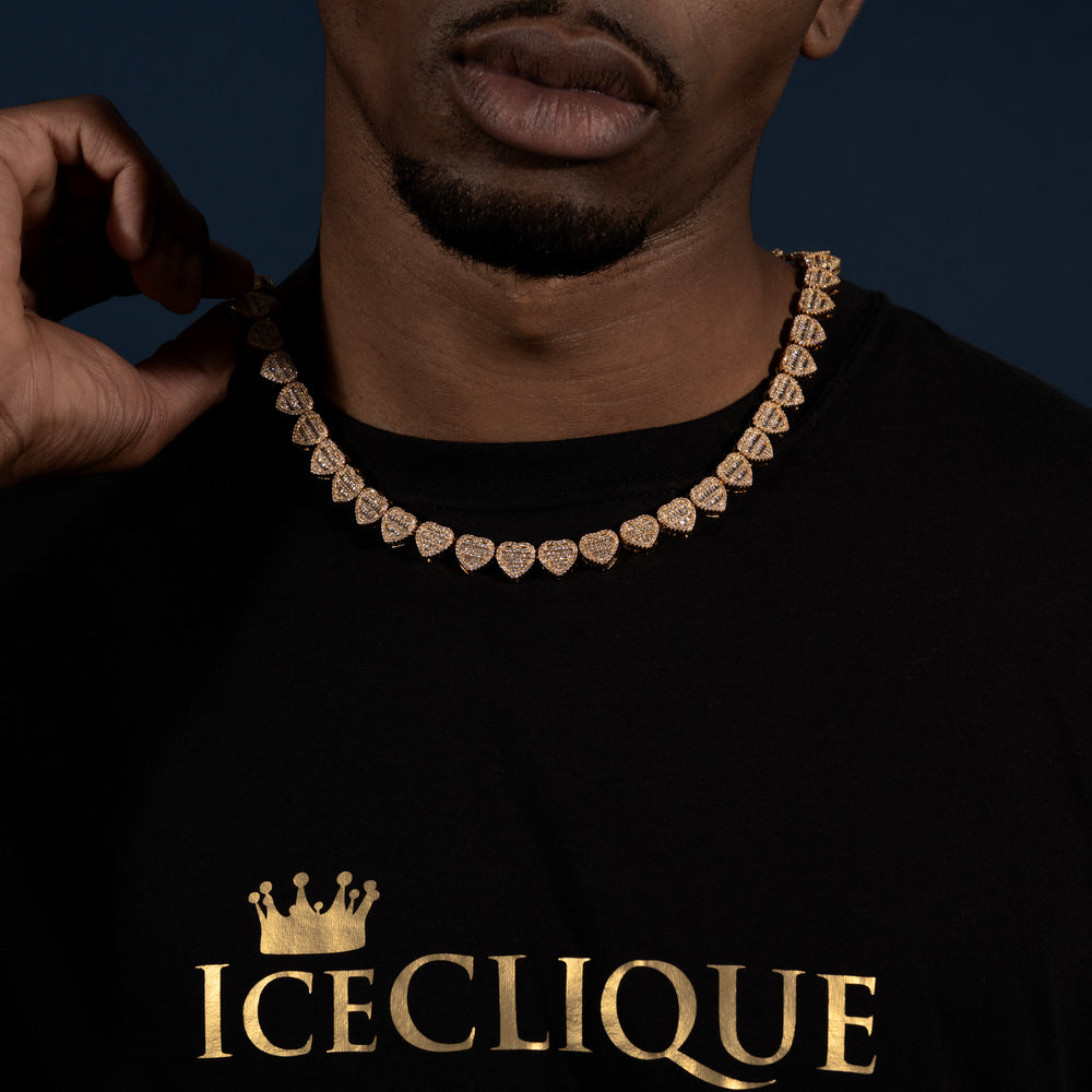 10MM Heart Link Chain - ICECLIQUE JEWELRY