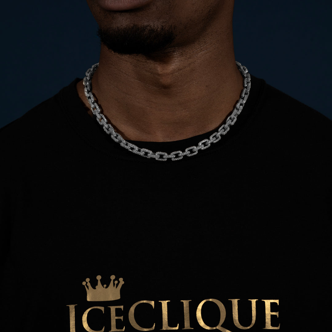 8MM Mariner Link Chain - Moissanite & S925 - ICECLIQUE JEWELRY
