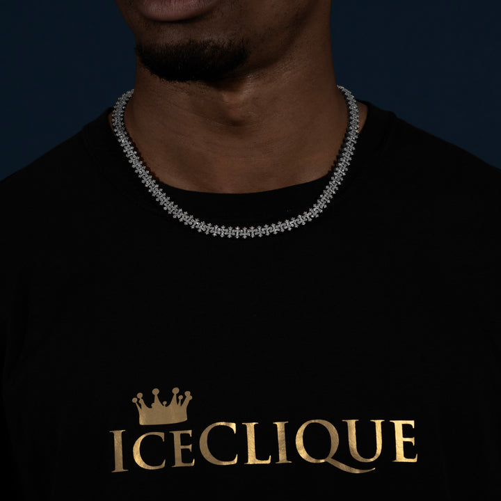 8MM Cross Cuban Chain - Moissanite & S925 - ICECLIQUE JEWELRY