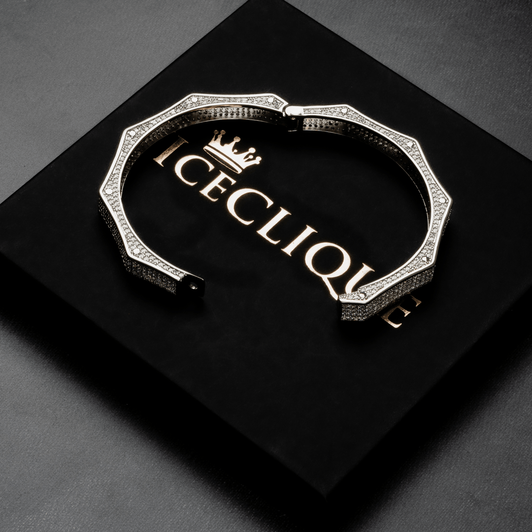 8mm Polygon Bangle Bracelet - ICECLIQUE JEWELRY