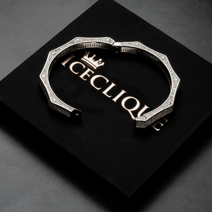 8mm Polygon Bangle Bracelet - ICECLIQUE JEWELRY