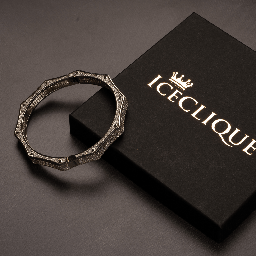8mm Polygon Bangle Bracelet - ICECLIQUE JEWELRY