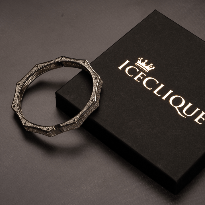 8mm Polygon Bangle Bracelet - ICECLIQUE JEWELRY