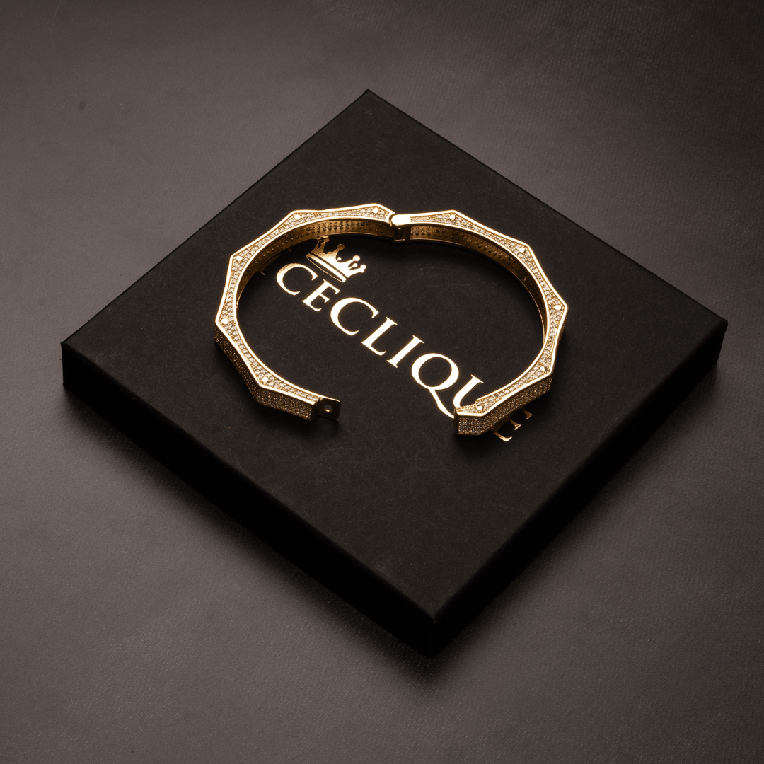 8mm Polygon Bangle Bracelet - ICECLIQUE JEWELRY