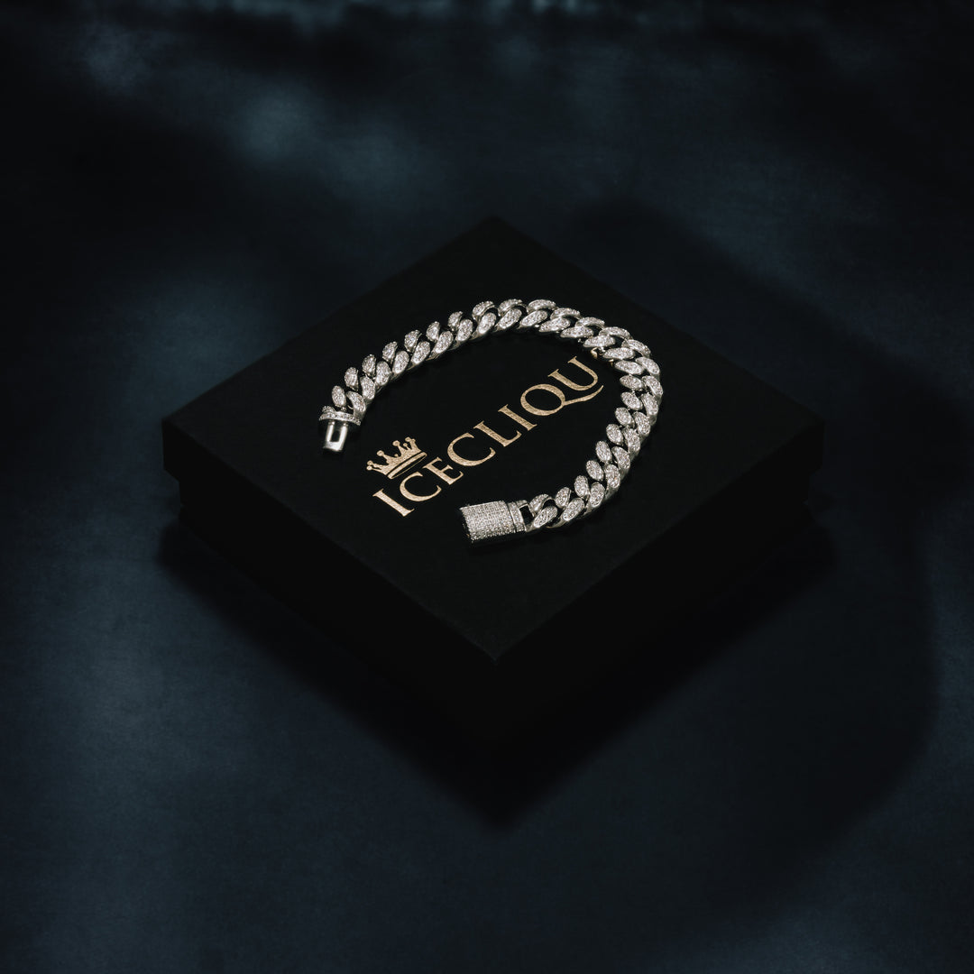 12MM Box Clasp Cuban Bracelet - ICECLIQUE JEWELRY