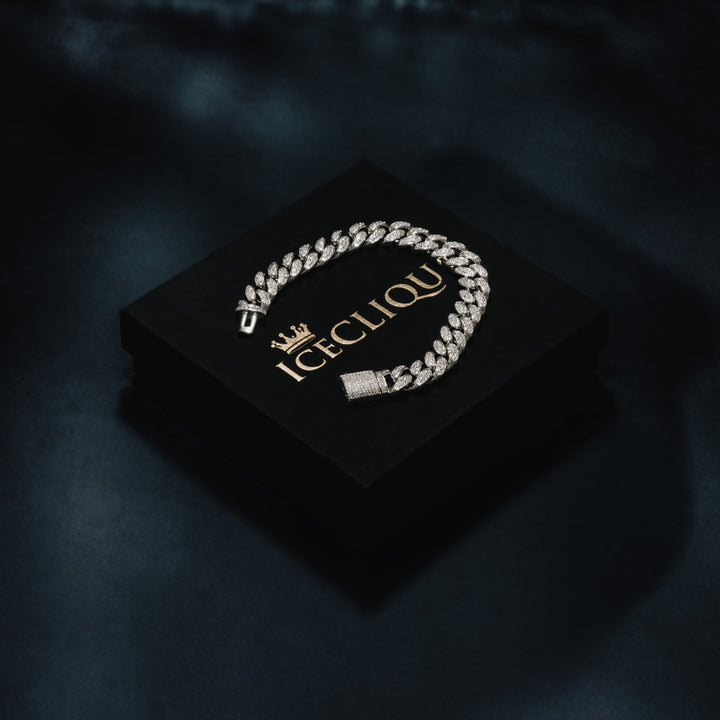12MM Box Clasp Cuban Bracelet - ICECLIQUE JEWELRY