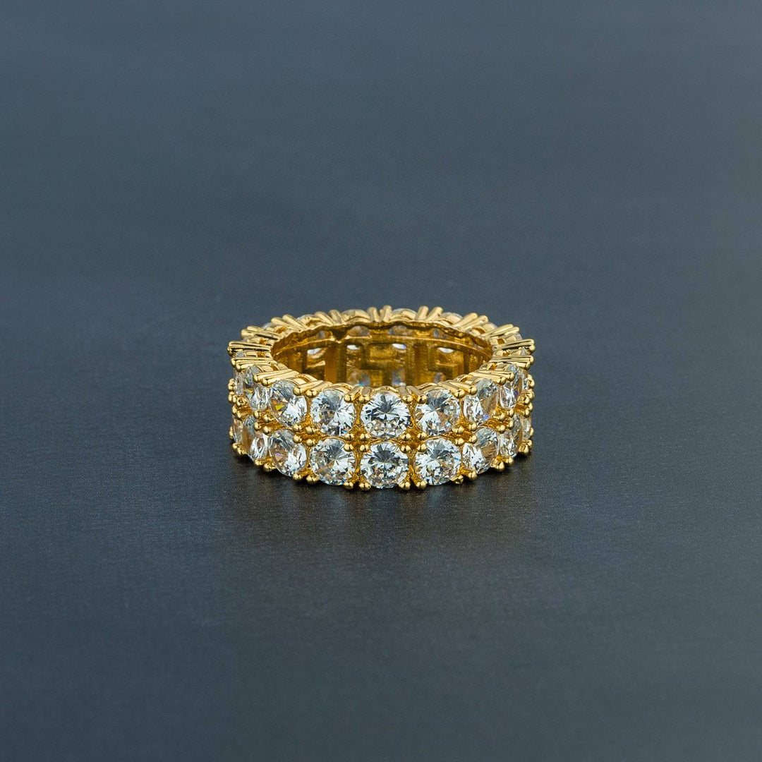 Two Row Solitaire Ring - ICECLIQUE JEWELRY
