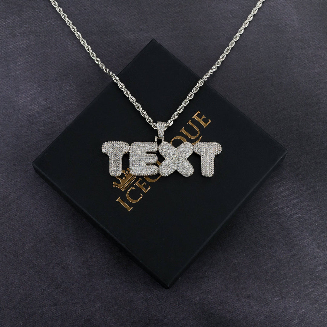 Custom Bubble Letter Pendant - ICECLIQUE JEWELRY