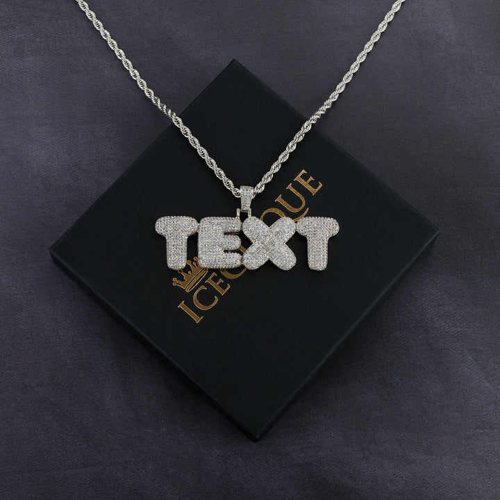 Custom Bubble Letter Pendant - ICECLIQUE JEWELRY