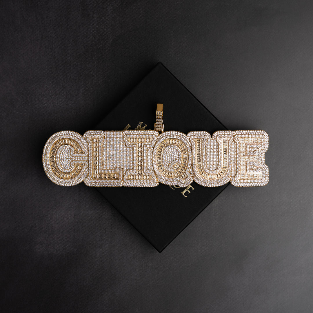 Custom VVS Baguette Letter Pendant - ICECLIQUE JEWELRY