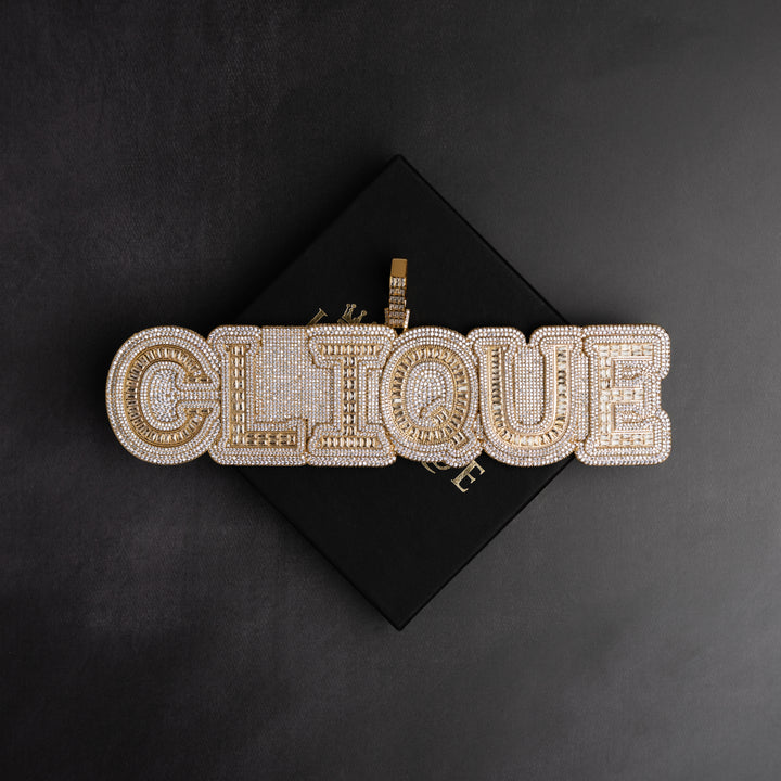 Custom VVS Baguette Letter Pendant - ICECLIQUE JEWELRY