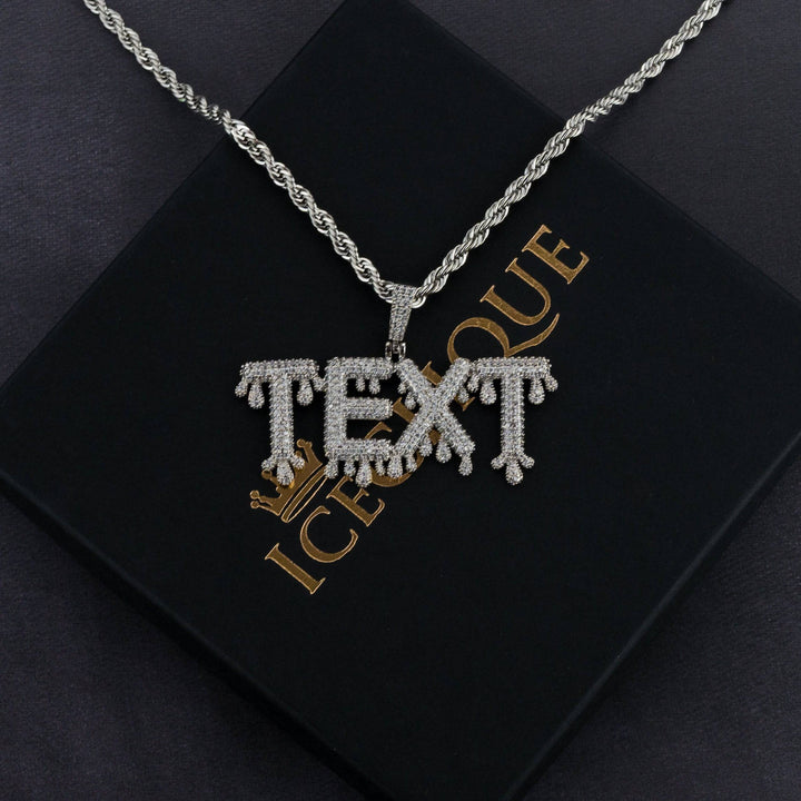 Custom Drip Letter Pendant - ICECLIQUE JEWELRY