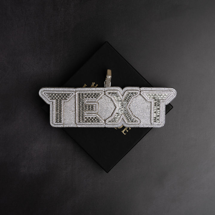 Custom VVS Baguette Neon Font Pendant - ICECLIQUE JEWELRY