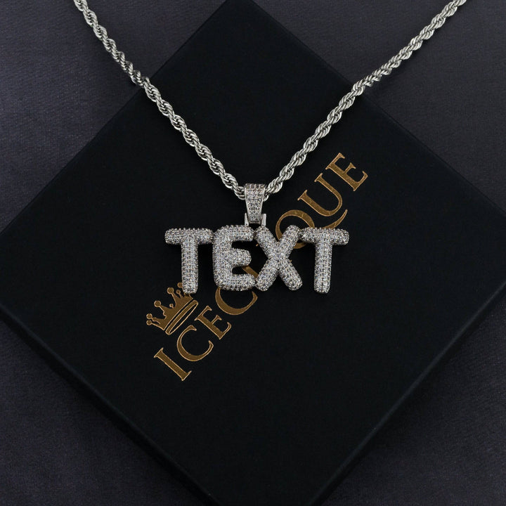 Custom Small Bubble Letter Pendant - ICECLIQUE JEWELRY