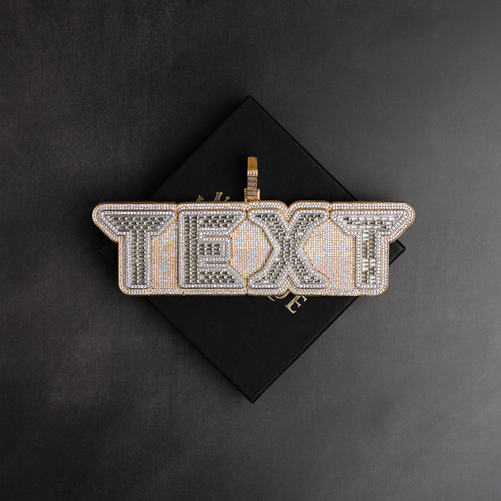 Custom VVS Baguette Neon Font Pendant - ICECLIQUE JEWELRY