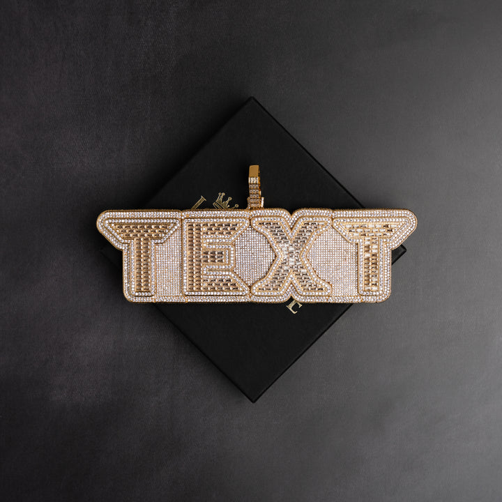 Custom VVS Baguette Neon Font Pendant - ICECLIQUE JEWELRY