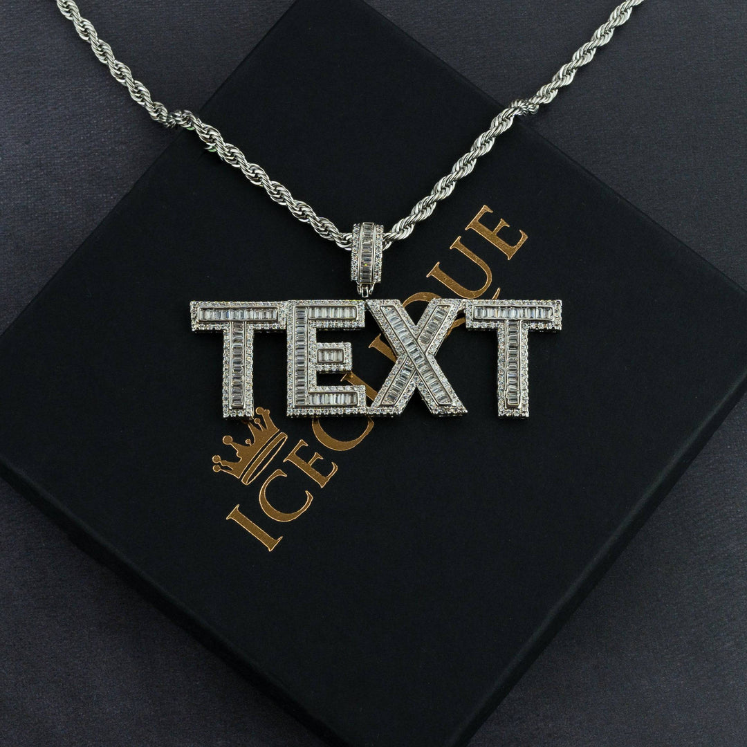 Custom Baguette Letter Pendant - ICECLIQUE JEWELRY