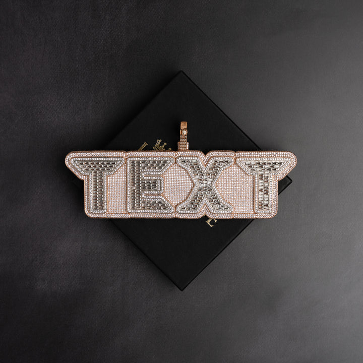 Custom VVS Baguette Neon Font Pendant - ICECLIQUE JEWELRY