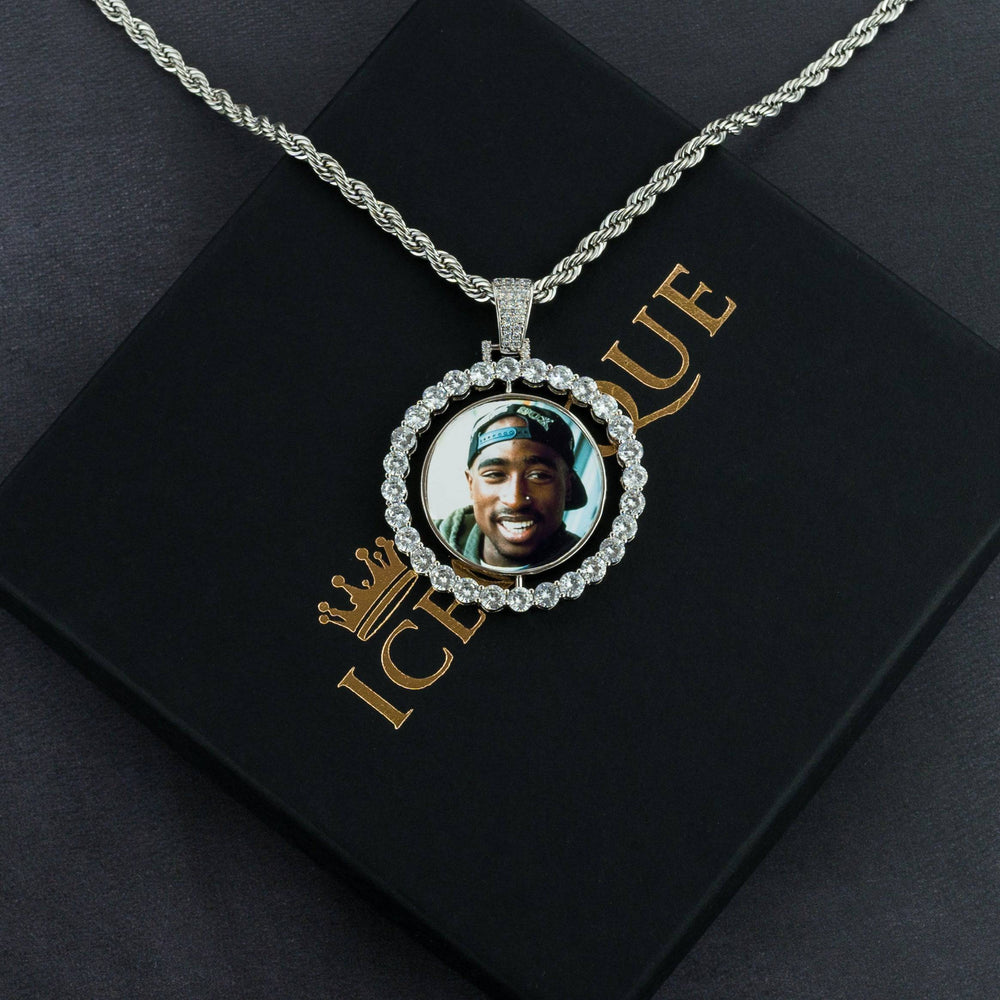 Iced Rotating Custom Photo Pendant - ICECLIQUE JEWELRY