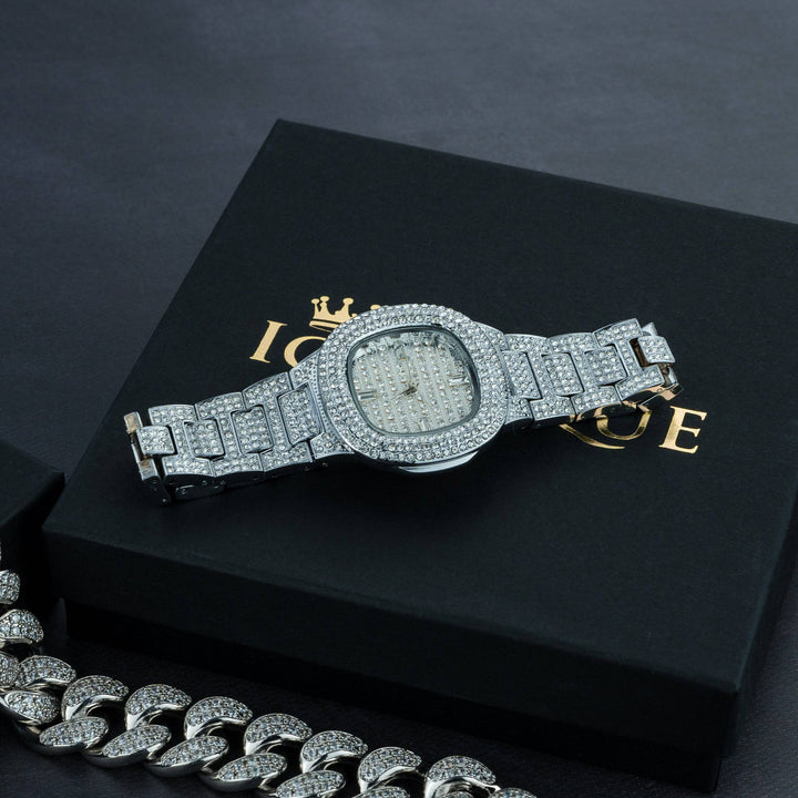 Premium 20mm Cuban Chain, Cuban Bracelet & Watch Bundle - ICECLIQUE JEWELRY