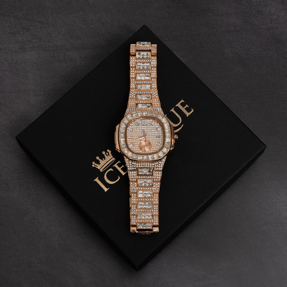Iced Out Baguette Watch - ICECLIQUE JEWELRY