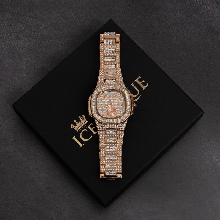 Iced Out Baguette Watch - ICECLIQUE JEWELRY
