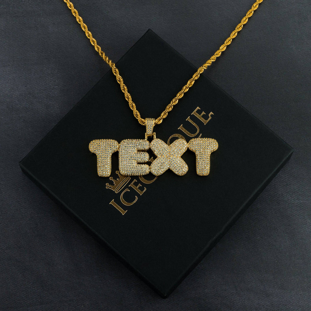 Custom Bubble Letter Pendant - ICECLIQUE JEWELRY