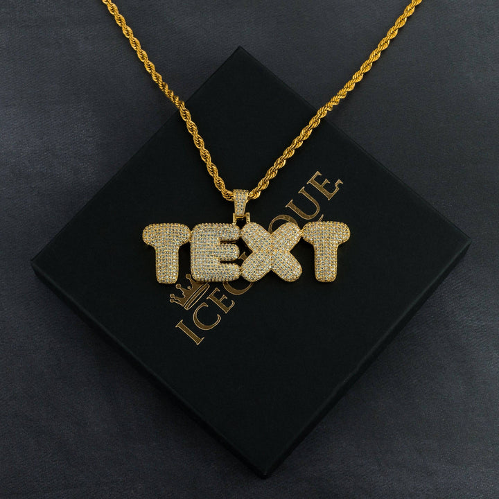 Custom Bubble Letter Pendant - ICECLIQUE JEWELRY
