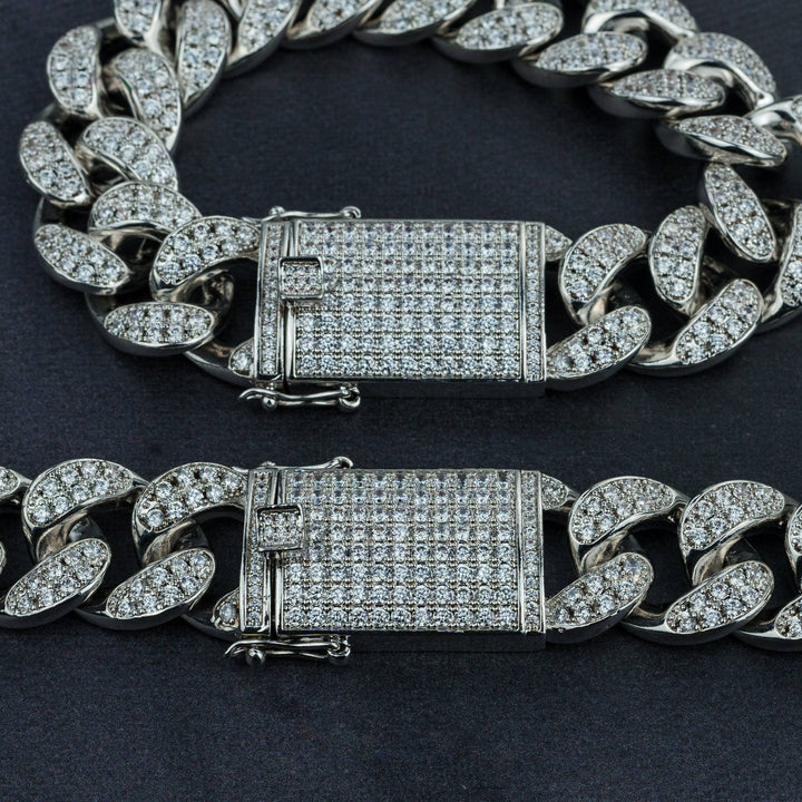 Premium 20mm Cuban Chain, Cuban Bracelet & Watch Bundle - ICECLIQUE JEWELRY