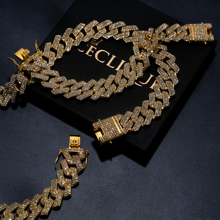 20mm Prong Chain & Prong Bracelet Bundle - ICECLIQUE JEWELRY