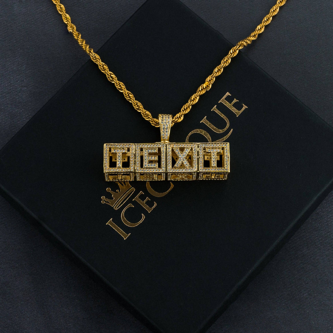 Custom Boxed Letter Pendant - ICECLIQUE JEWELRY