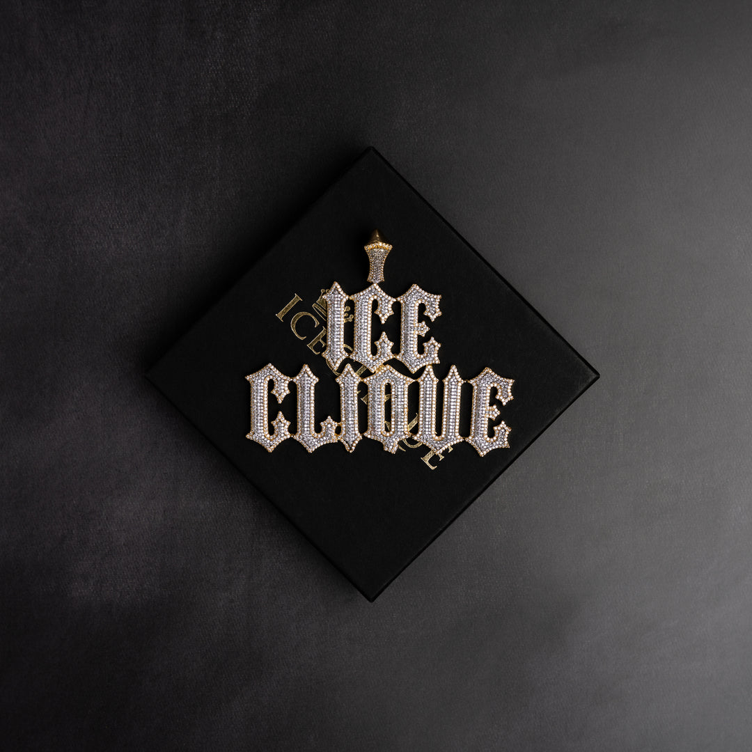 Custom Gothic Font Pendant - ICECLIQUE JEWELRY